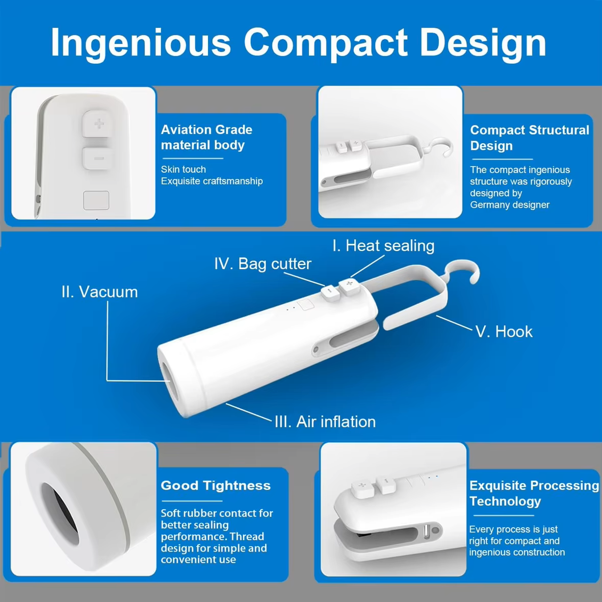 Mini Aspirateur Multi-Fonction™ Gonfleur, Découpeur & Collage Rechargeable